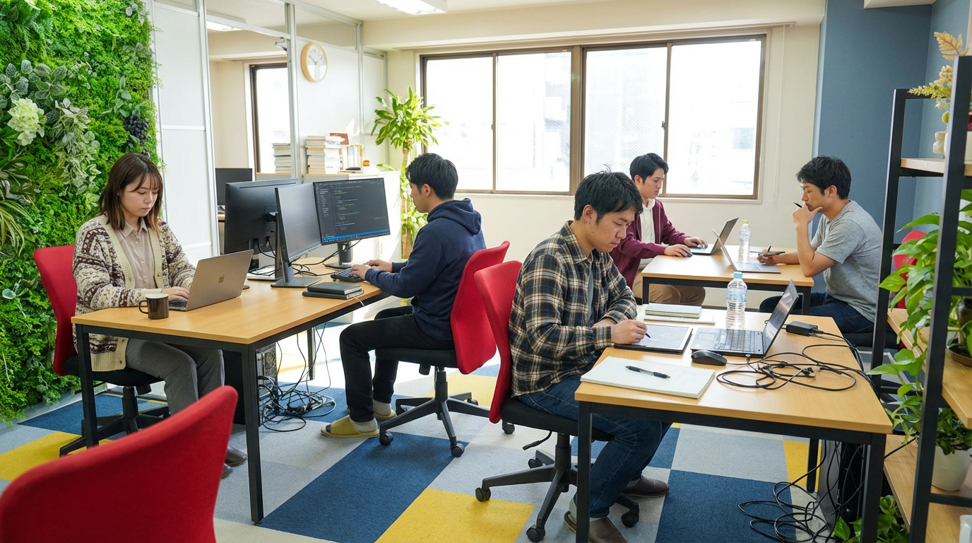 エンジニアがチームで協力する様子